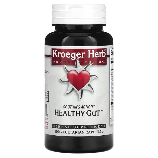 Kroeger Herb Co, Здоровый кишечник, 100 вегетарианских капсул