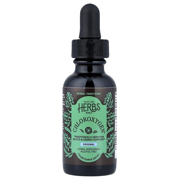 Herbs Etc., ChlorOxygen®, концентрат хлорофилла, без спирта, 50 мг, 30 мл (1 жидк. унция)