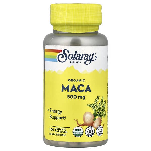 Solaray, Органическая мака, 500 мг, 100 органических капсул