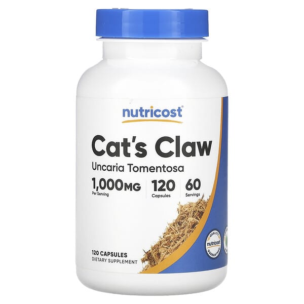 Nutricost, кошачий коготь, 1000 мг, 120 капсул (500 мг в 1 капсуле)