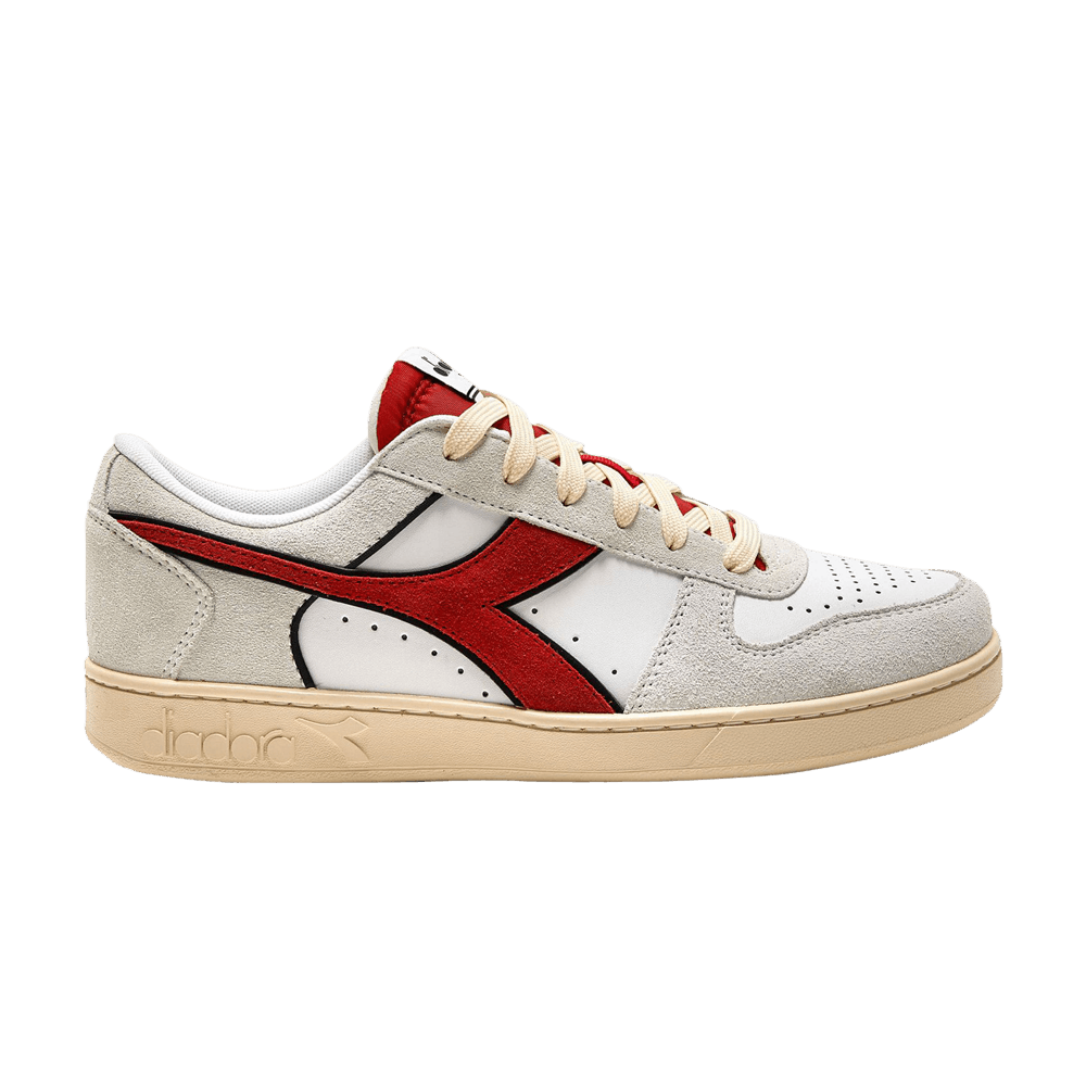 Diadora Magic Basket Low White Ferrari Red white Qwixit 32778