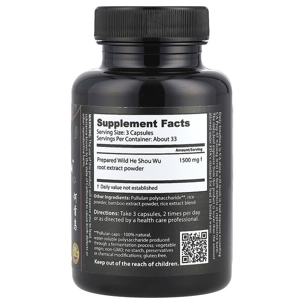 Dragon Herbs, He Shou Wu ™, 1500 мг, 100 капсул (500 мг на капсулу)