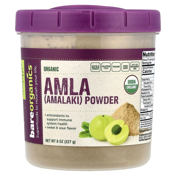 BareOrganics, Органическая амла (амалаки) в порошке, 227 г (8 унций)