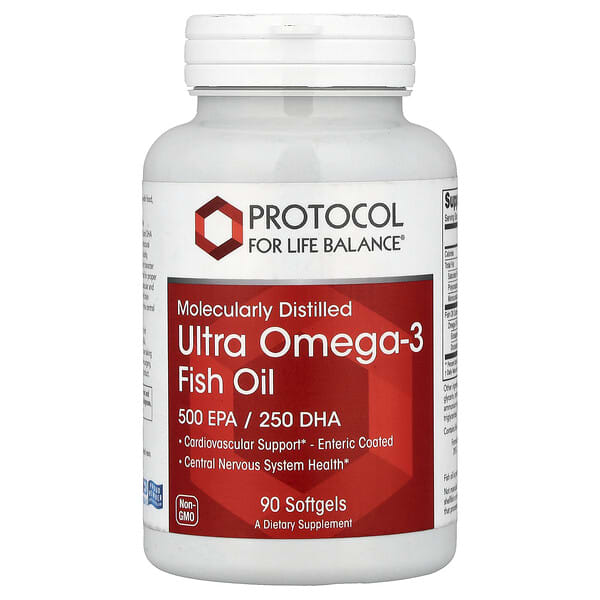 Protocol for Life Balance, Ultra Omega-3, 500 ЭПК / 250 ДГК, 90 мягких таблеток