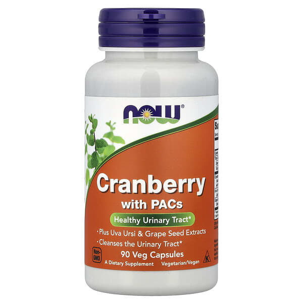 NOW Foods, клюква с проантоцианидинами, 90 вегетарианских капсул