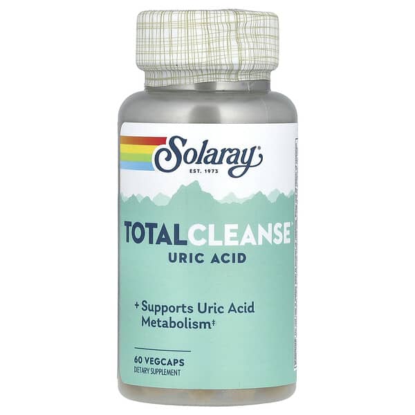 Solaray, Total Cleanse, средство для выведения мочевой кислоты, 60 растительных капсул