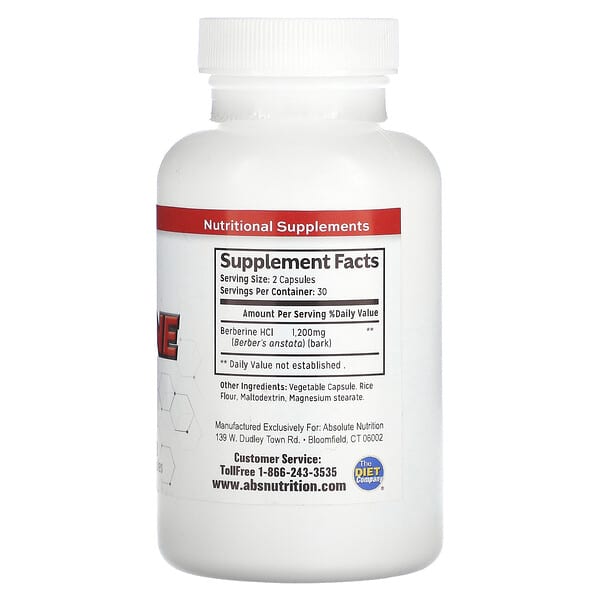 Absolute Nutrition, Берберин, 600 мг, 60 капсул