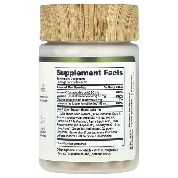Snap Supplements, Здоровье печени и детоксикация, 60 капсул