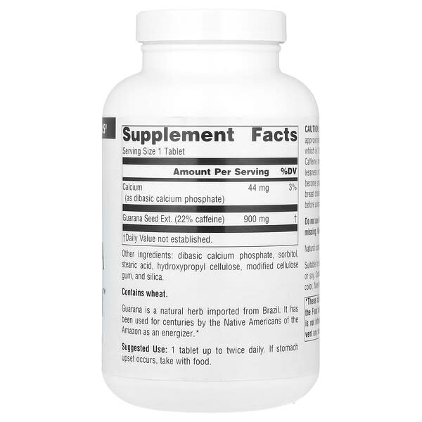 Source Naturals, Энергетик с гуараной, 900 мг, 200 таблеток