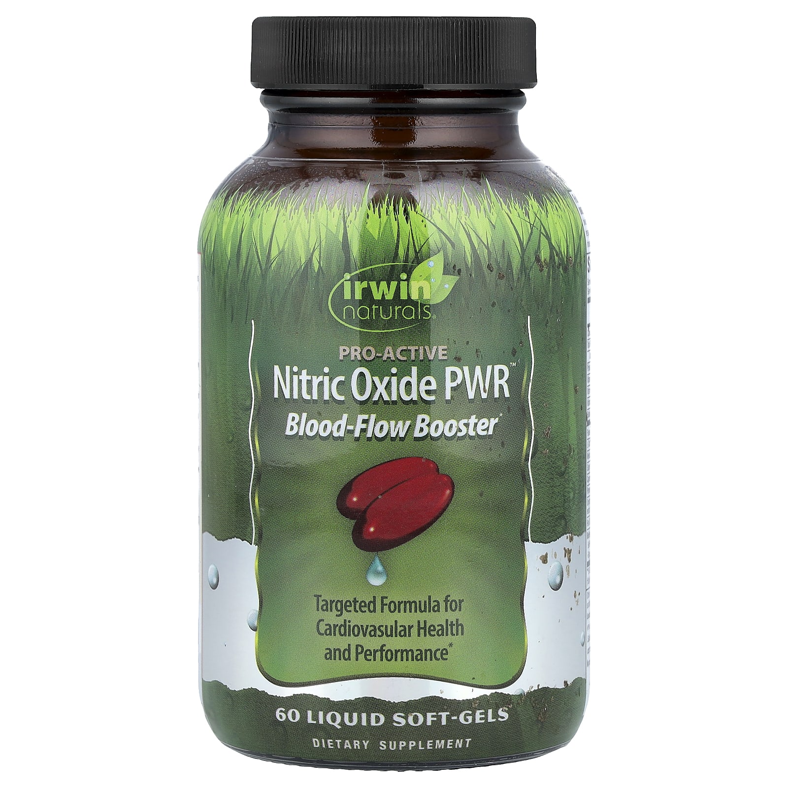 Irwin Naturals, PWR, оксид азота, усилитель кровотока, 60 желатиновых капсул