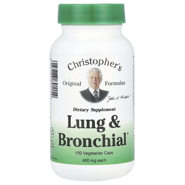 Christopher's Original Formulas, Легкие и бронхиальные, 100 вегетарианских капсул