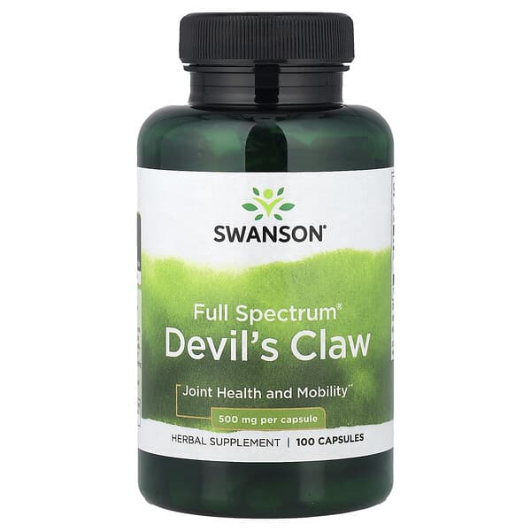 Swanson, Devil's Claw полного спектра, 500 мг, 100 капсул