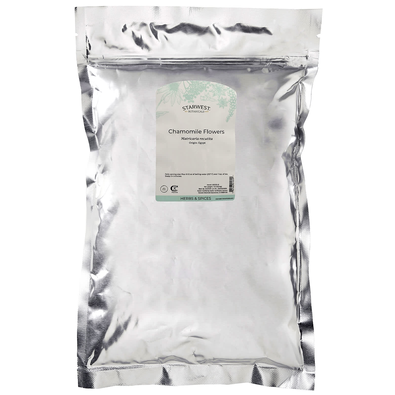 Starwest Botanicals, Цветки ромашки, 453,6 г (1 фунт)