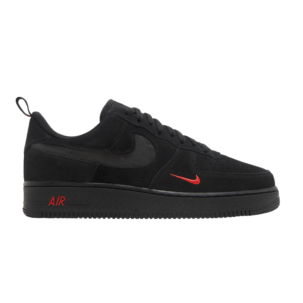 Nike Air Force 1 07 LV8 Reflective Swoosh Black Crimson Qwixit 27120