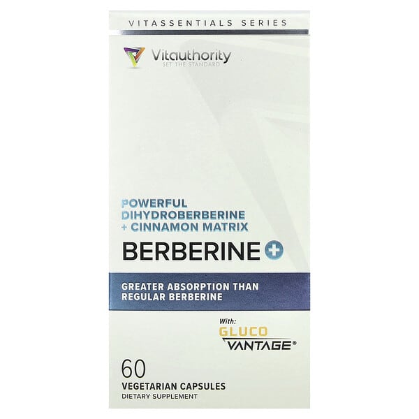 Vitauthority, Berberine Plus с дигидроберберином и цейлонской корицей, 60 вегетарианских капсул