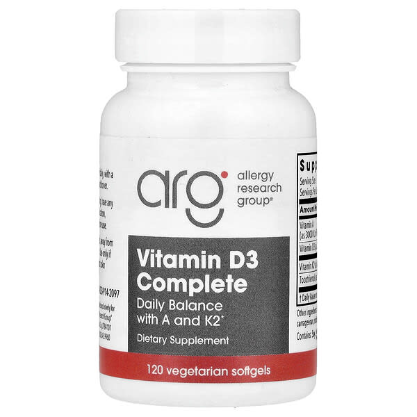 Allergy Research Group, Комплекс с витамином D3, 120 растительных капсул