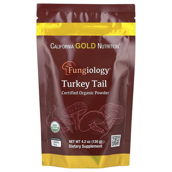 California Gold Nutrition, Fungiology®, порошок из сертифицированного органического трутовика разноцветного, 120 г (4,2 унции)