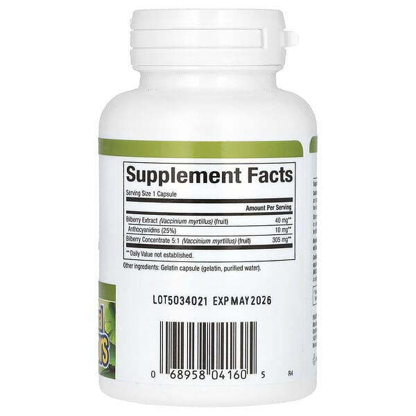 Natural Factors, черника, 40 мг, 60 капсул