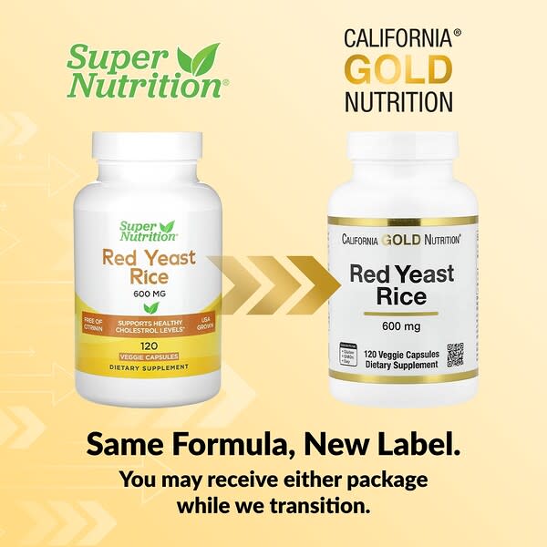 Super Nutrition, красный ферментированный рис, 600 мг, 120 растительных капсул
