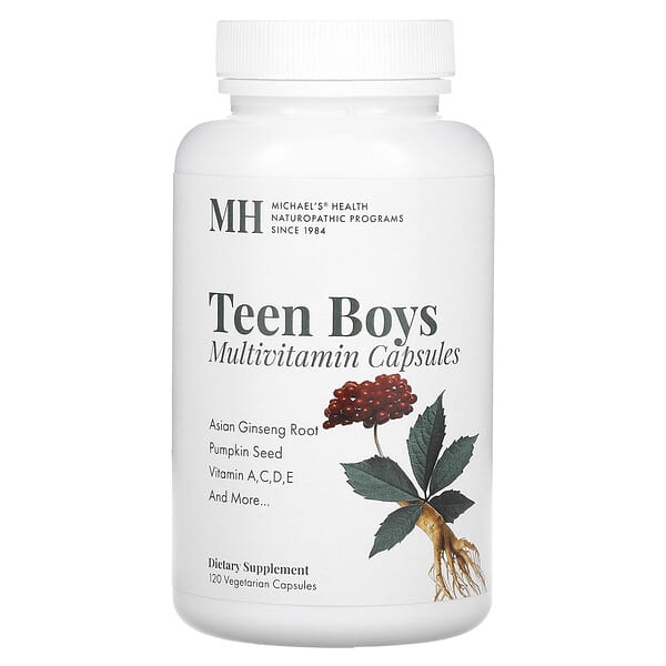 Michael's Naturopathic, Мультивитамины для мальчиков-подростков, 120 вегетарианских капсул