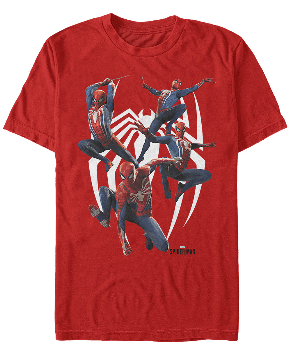 Футболка Marvel Men's Spider-Man Many Poses Of Spider-Man Short Sleeve T-Shirt
