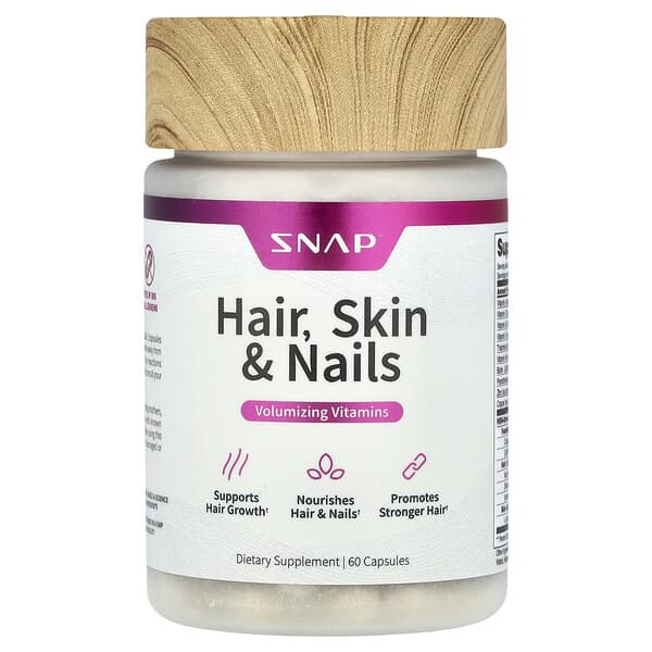 Snap Supplements, Для волос, кожи и ногтей, 60 капсул