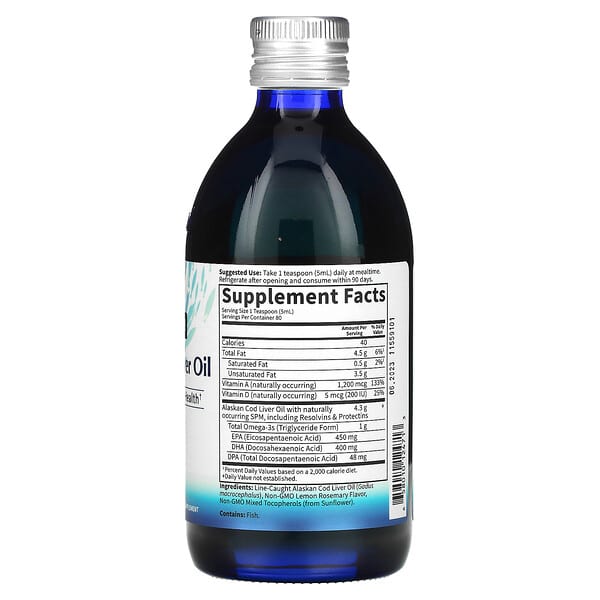 Garden of Life, Компания Dr. Formulated, жир печени аляскинской трески, лимон, 4,3 г, 400 мл (13,52 жидк. Унции)