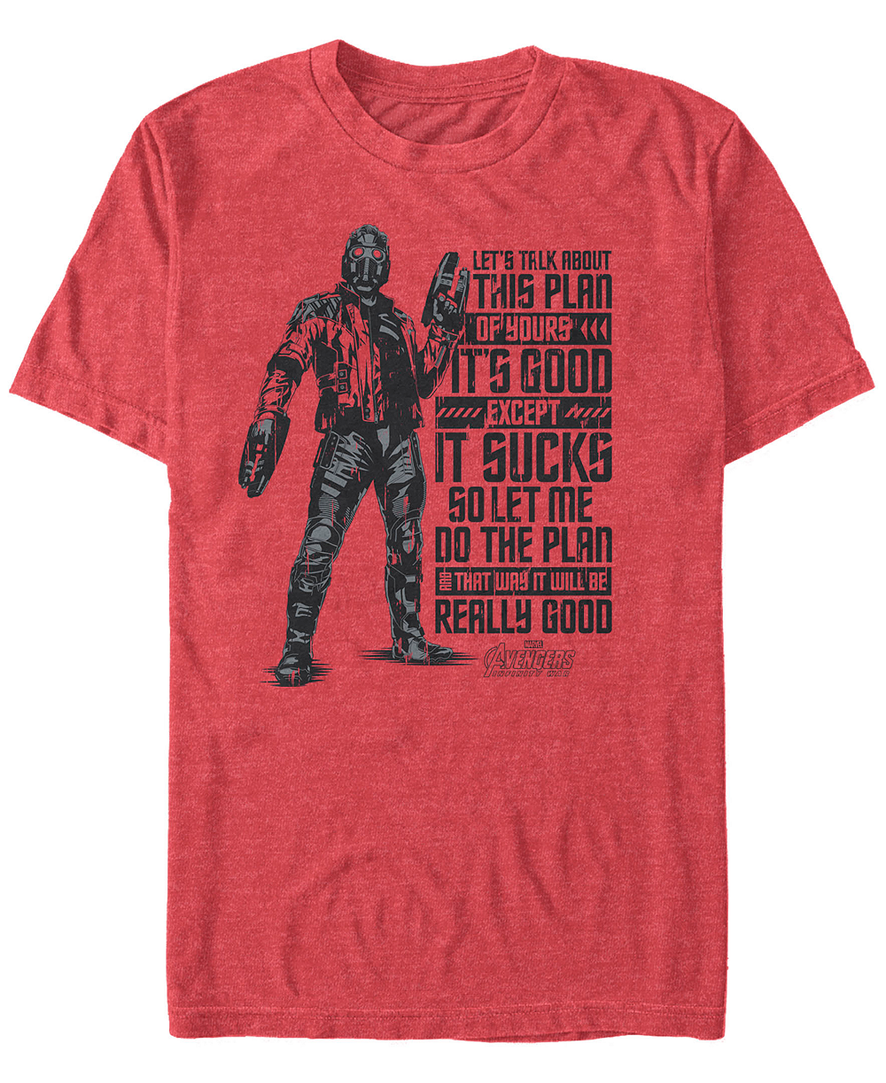 Футболка Marvel Men's Avengers Infinity War Star Lord Your Plan Sucks Short Sleeve T-Shirt