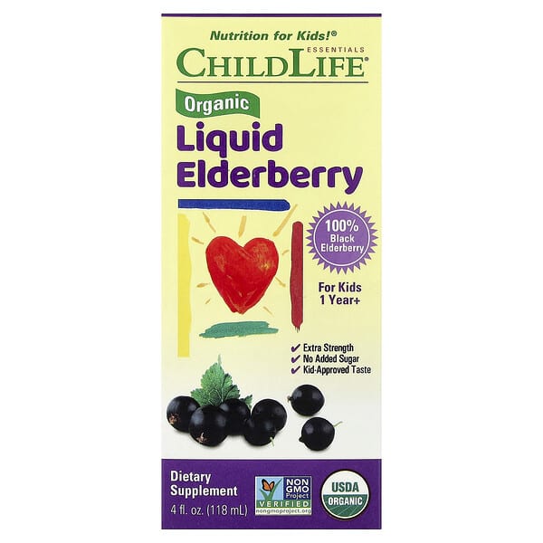 ChildLife Essentials, Органическая жидкая бузина, от 1 года, 118 мл (4 жидк. унц.)