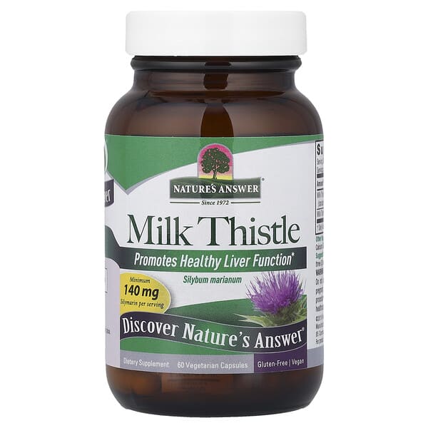 Nature's Answer, Расторопша, 60 вегетарианских капсул