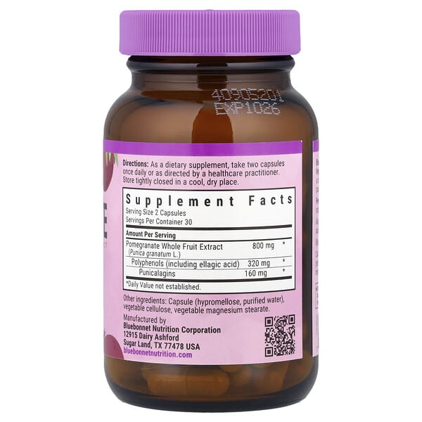 Bluebonnet Nutrition, Super Fruit, экстракт плодов граната, 60 растительных капсул