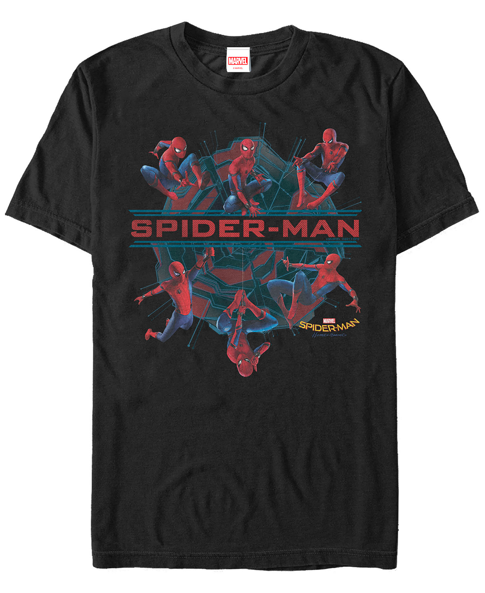 Футболка Marvel Men's Spider-Man Homecoming The Many Poses of Spider-Man Short Sleeve T-Shirt