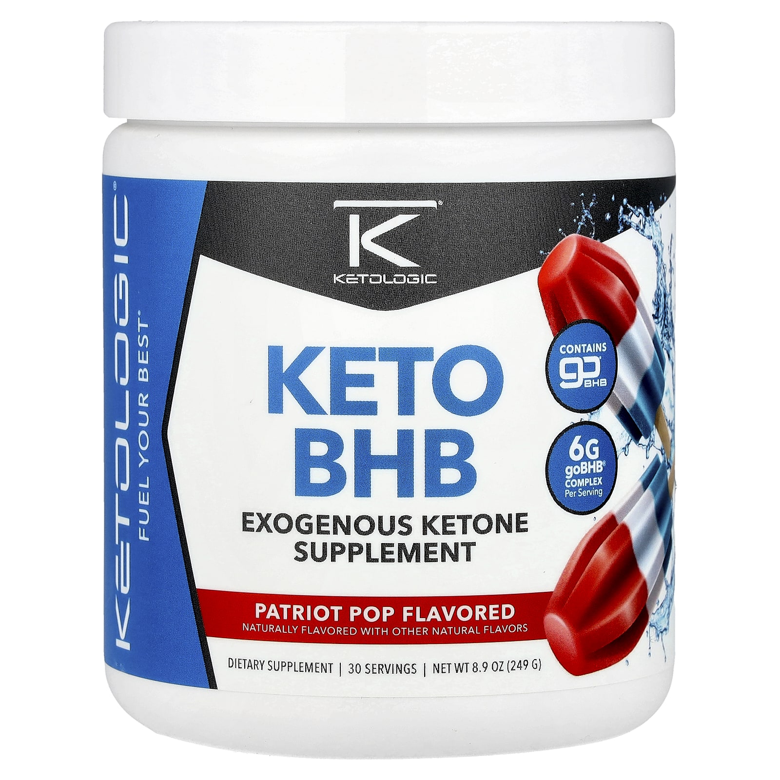 KetoLogic, Keto BHB, Patriot Pop, 255 г (8,9 унции)