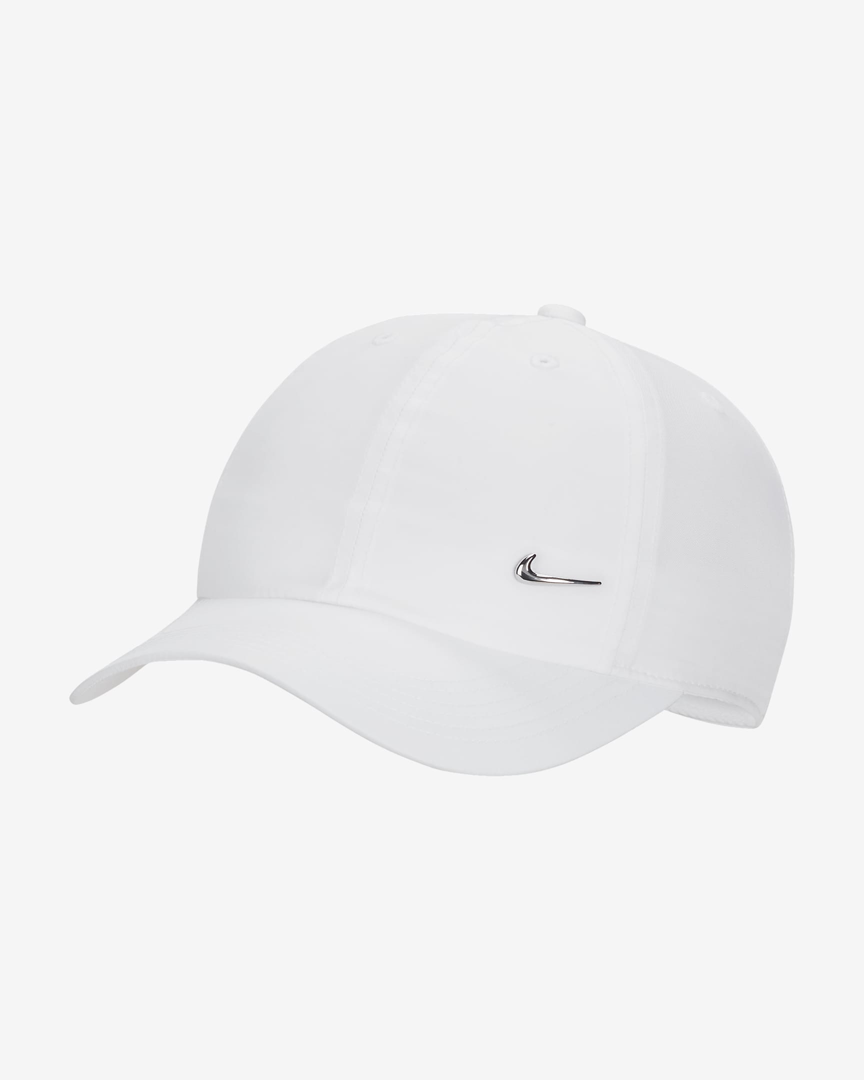 Nike Dri FIT Club Kids Unstructured Metal Swoosh Cap White