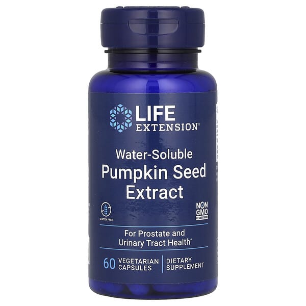 Life Extension, Водорастворимый экстракт семян тыквы, 262 мг, 60 вегетарианских капсул