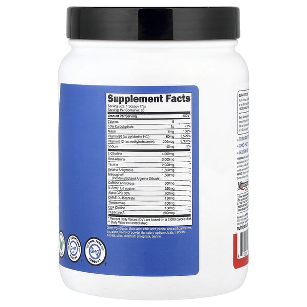 Nutricost, Performance, PRE-X, предтренировочный комплекс Xtreme, фруктовый пунш, 906 г (2 фунта)