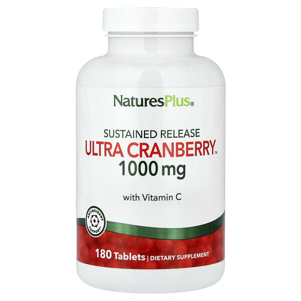 NaturesPlus, Клюква с замедленным высвобождением, 1000 мг, 180 таблеток
