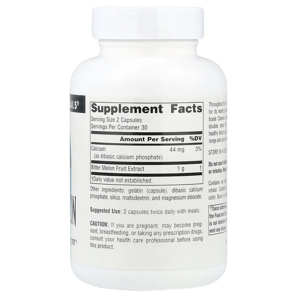 Source Naturals, Китайская горькая тыква, 60 капсул