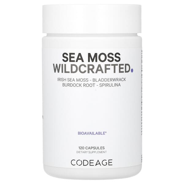 Codeage, морской мох, дикорастущий, 120 капсул