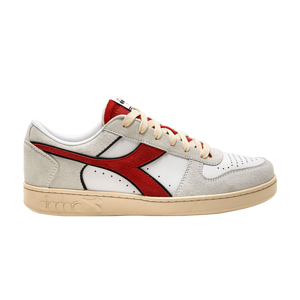 Diadora Magic Basket Low White Ferrari Red white Qwixit 32778