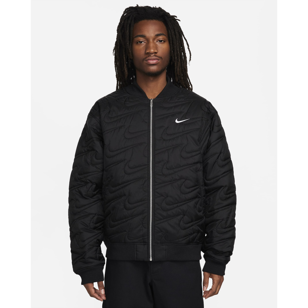 Nike Sportswear Swoosh Men s Quilted Jacket Black White Qwixit
