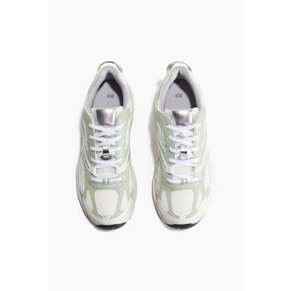 H M Chunky Sneakers White light green Qwixit 6416