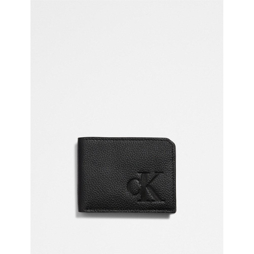 Calvin Klein Pebble Leather Slim Bifold Wallet Black Beauty Qwixit 5860