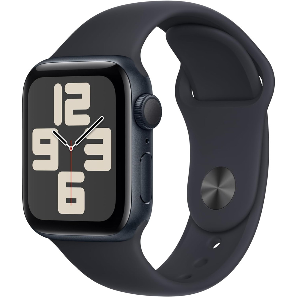 Apple Watch SE 2nd Gen GPS 40mm Smartwatch with Midnight Aluminum Case with Midnight Sport Band M L. Fitness Sleep Tracker Crash Detection Heart Rate Monitor