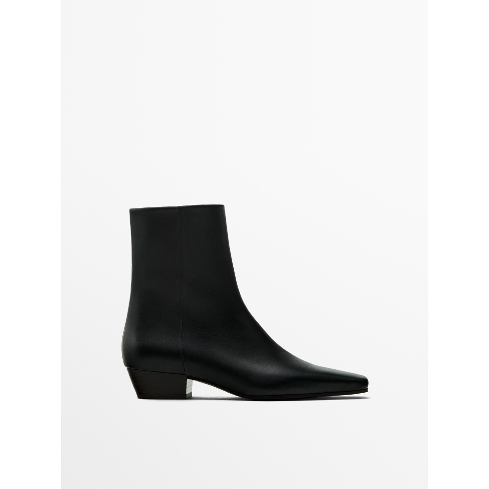 Massimo dutti black ankle boots hotsell