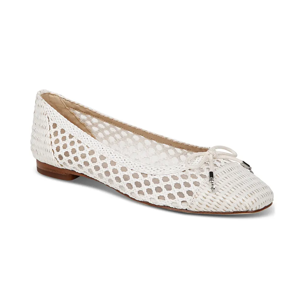 Sam Edelman Women s May Wicker Ballet Flats Bright White Qwixit 7323