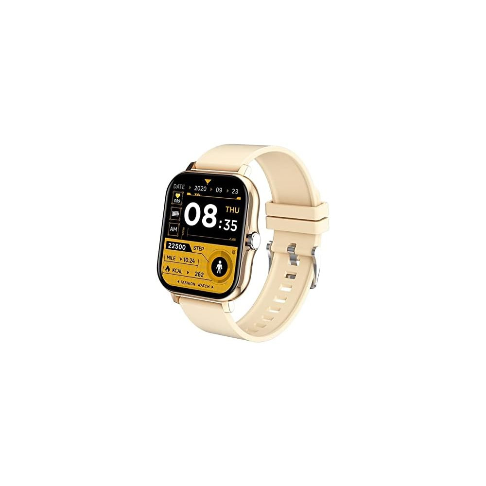 DJXYUN Smart Watch for Men Women 1.69 Fitness Digital Watch Health Heart Rate Blood Oxygen Monitor Bluetooth Call Answer Make Call Full Touch Sport SmartWatch for iOS Android Phones Gold