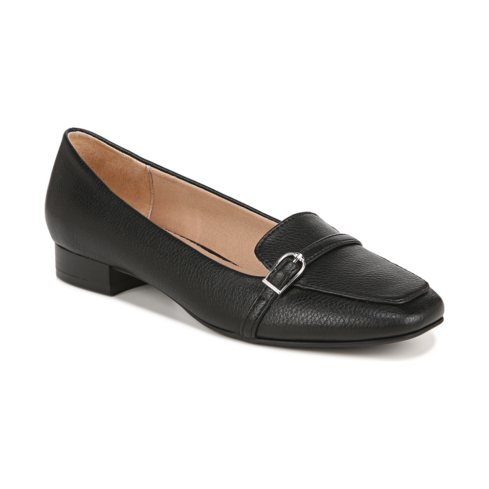 LifeStride Catalina Slip On Loafers Black Faux Leather Qwixit 10145