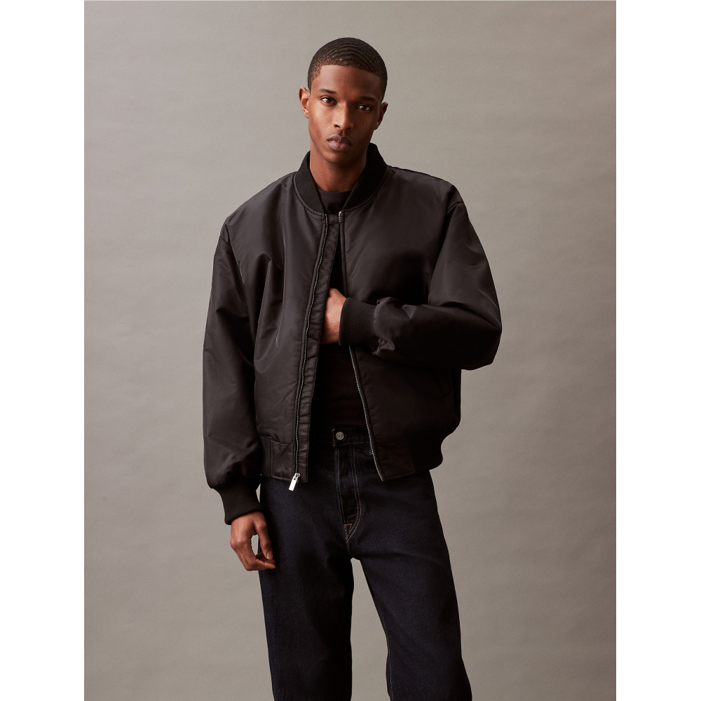 Calvin Klein Nylon Bomber Jacket Black Beauty Qwixit