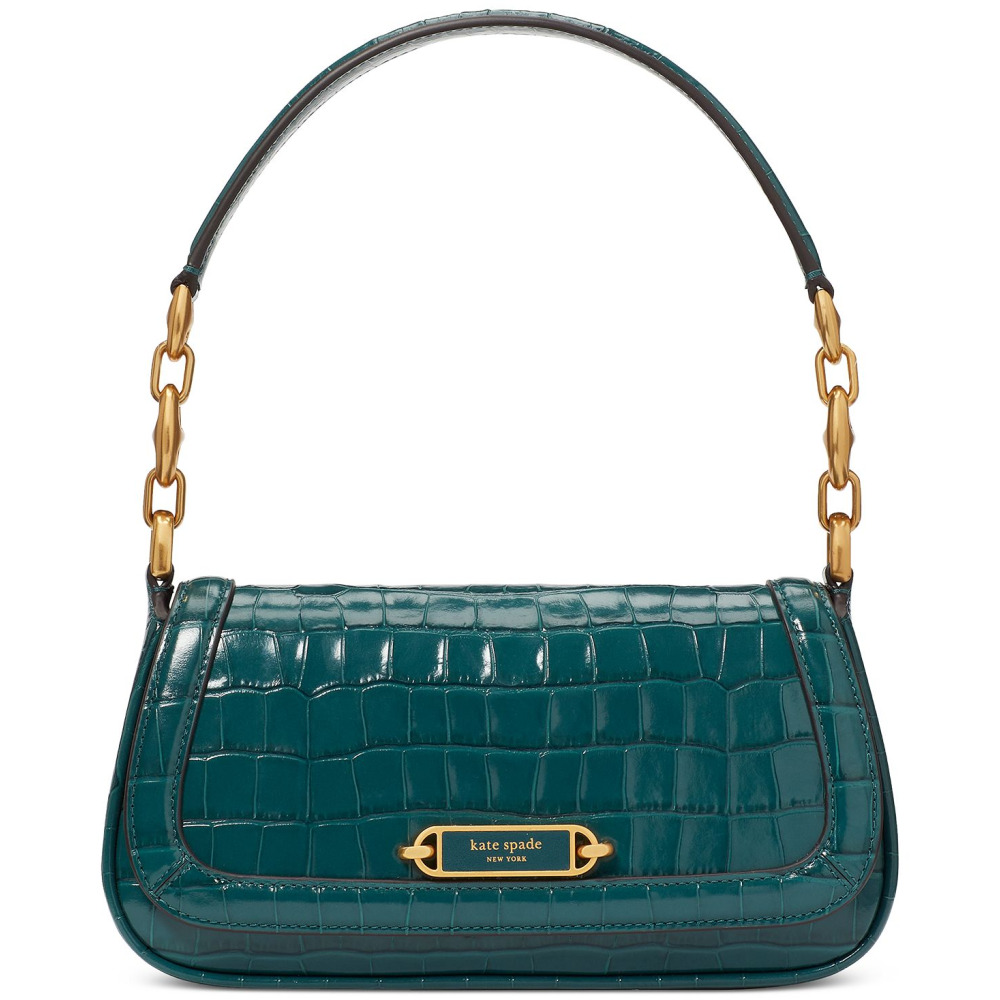 Croc embossed leather shoulder bag on sale